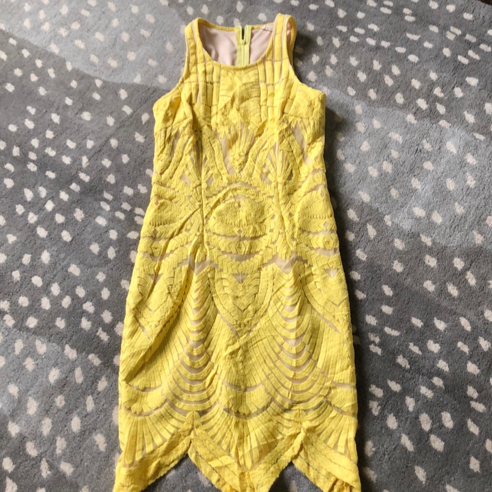 Form fitting bright colored dress